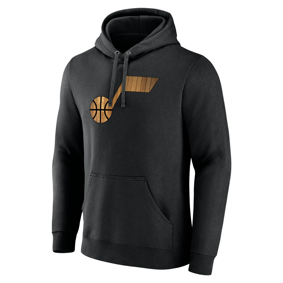 Utah Jazz Hardwood Logo Pullover Hoodie Black