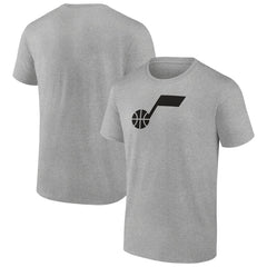 Utah Jazz Solid Primary Logo T-Shirt Heathered Gray