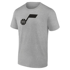 Utah Jazz Solid Primary Logo T-Shirt Heathered Gray