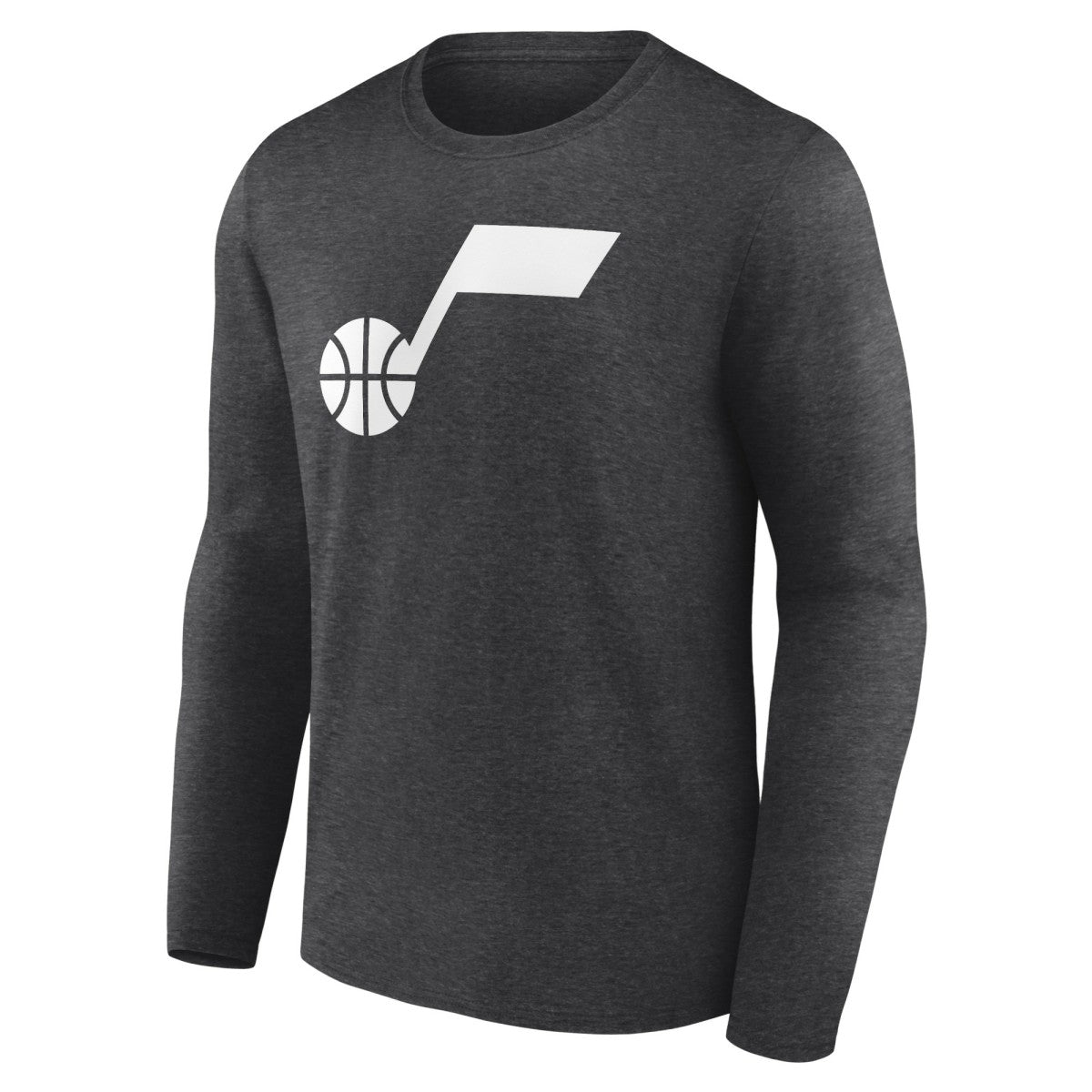 Utah Jazz Primary Logo Team Long Sleeve T-Shirt Heathered Charcoal