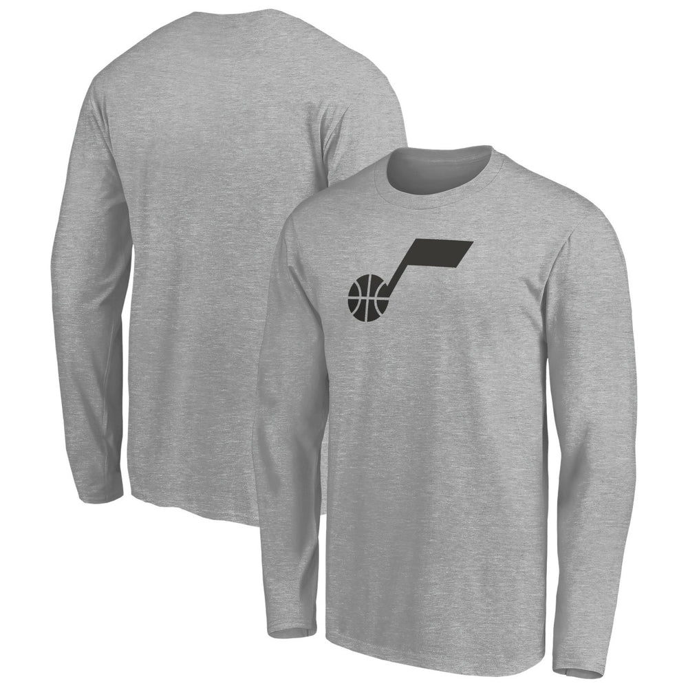 Utah Jazz Primary Logo Team Long Sleeve T-Shirt Heathered Gray