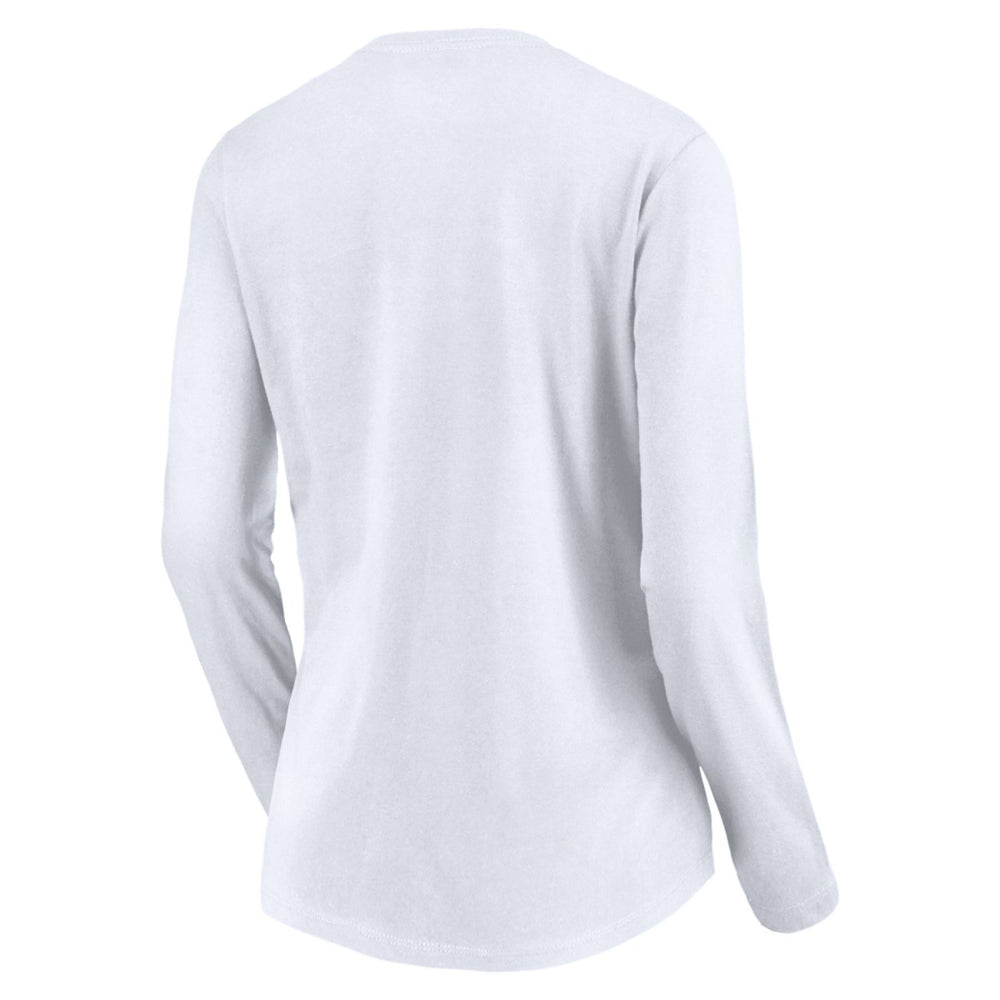 Utah Jazz Women's Primary Logo Team Long Sleeve V-Neck T-Shirt White