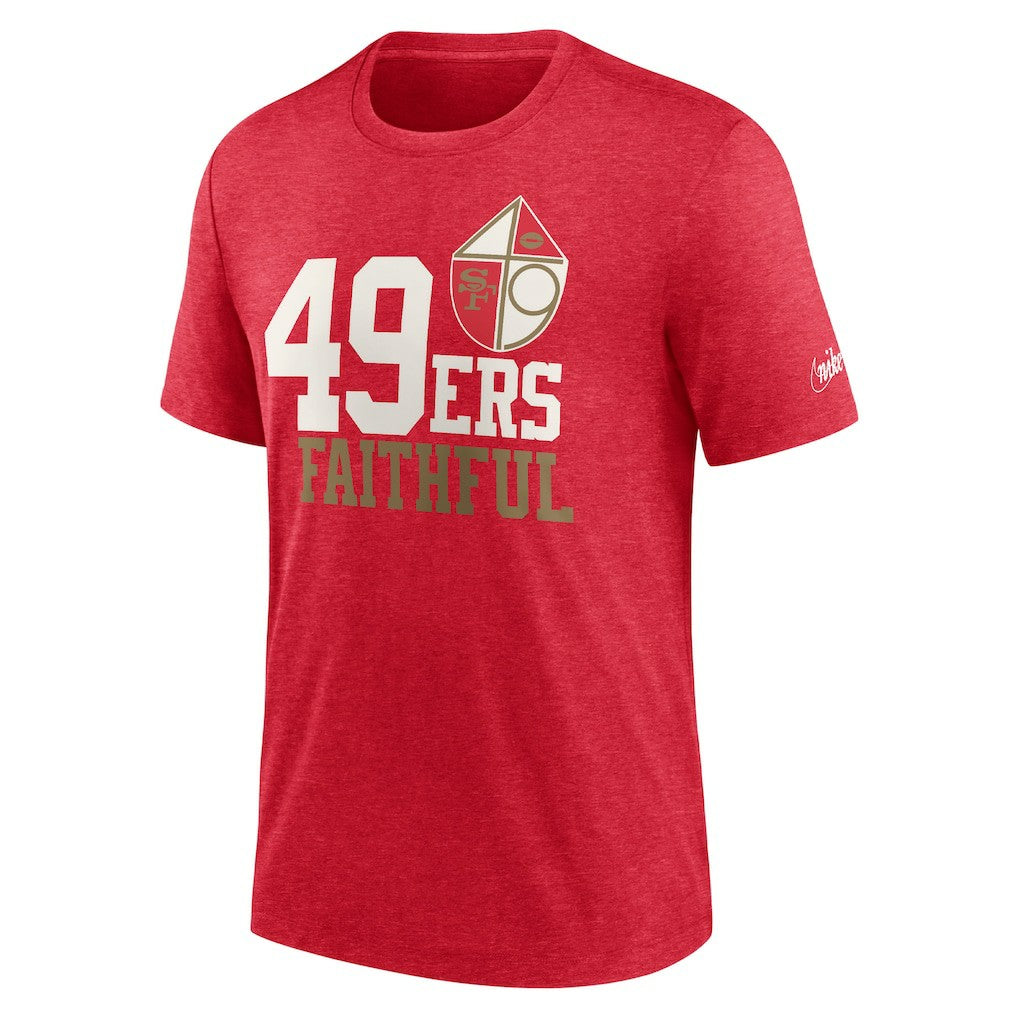 Nike San Francisco 49ers Local Tri-Blend T-Shirt Heather Scarlet