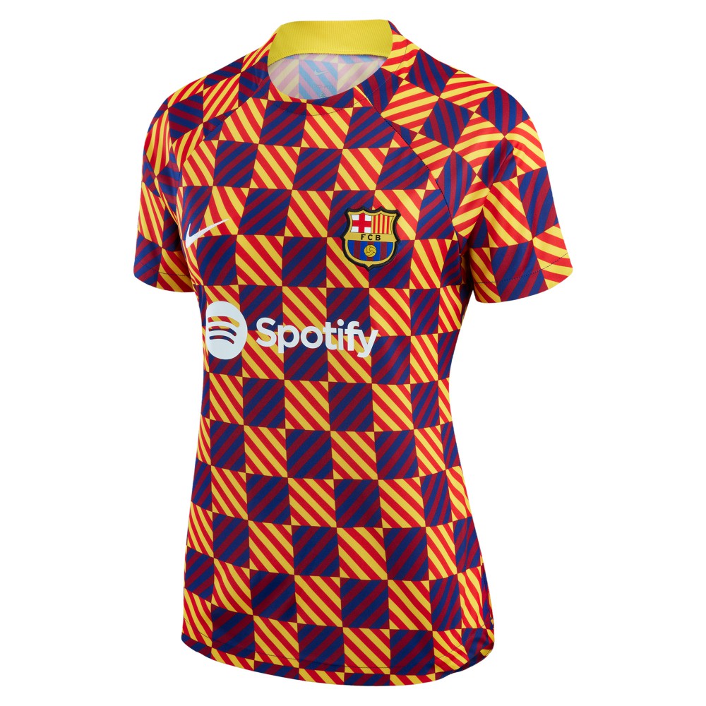 Barcelona Women's 2022/23 Pre-Match Raglan Performance Top Yellow - Nike for sale