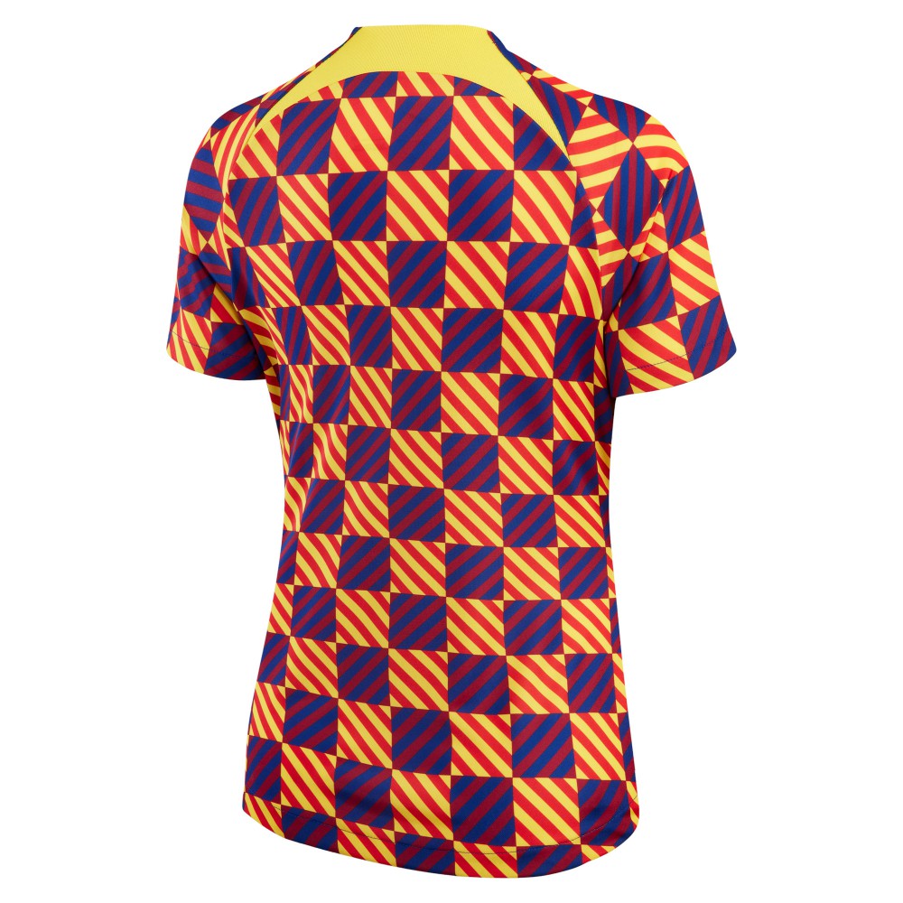 Barcelona Women's 2022/23 Pre-Match Raglan Performance Top Yellow - Nike for sale