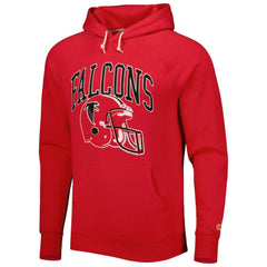 Atlanta Falcons Homage Retro Helmet Tri-Blend Raglan Pullover Hoodie Red