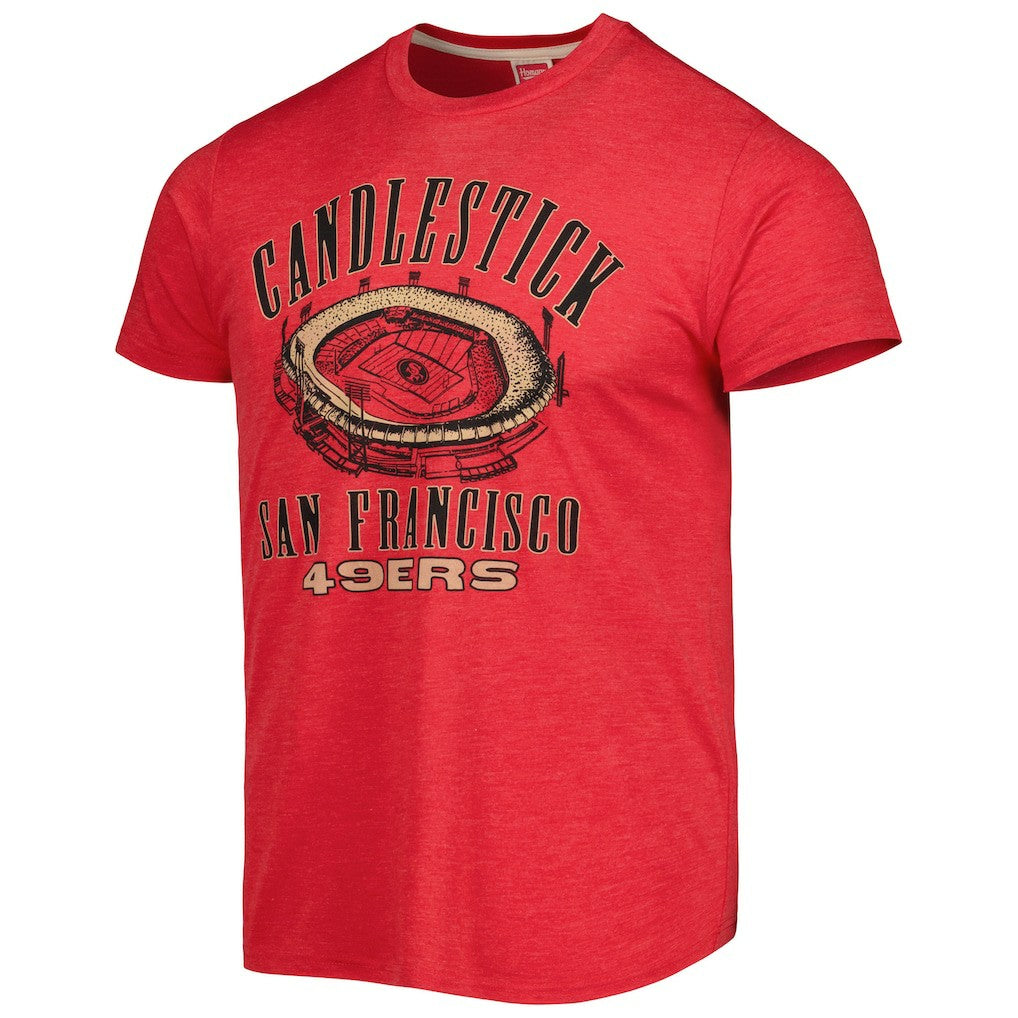 San Francisco 49ers Homage Stadium Tri-Blend T-Shirt Scarlet