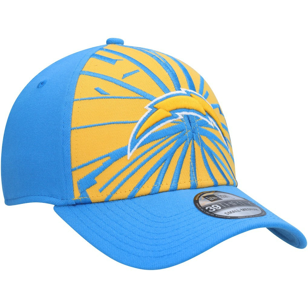 Los Angeles Chargers New Era Shattered 39THIRTY Flex Hat Gold/Powder Blue