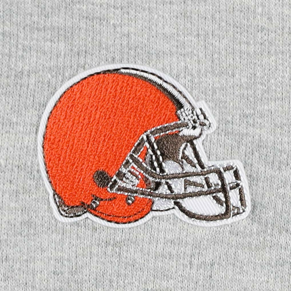 Cleveland Browns Antigua Women's Lightweight Jackpot Raglan Half-Zip Pullover Hoodie Heather Gray