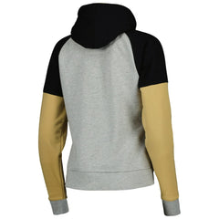 New Orleans Saints Antigua Women's Lightweight Jackpot Raglan Half-Zip Pullover Hoodie Heather Gray