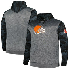 Fanatics Cleveland Browns Big & Tall Camo Pullover Hoodie Heather Charcoal