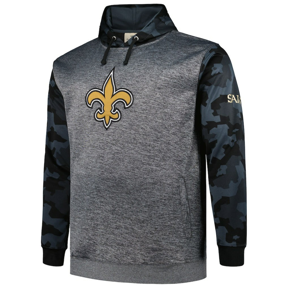 Fanatics New Orleans Saints Big & Tall Camo Pullover Hoodie Heather Charcoal