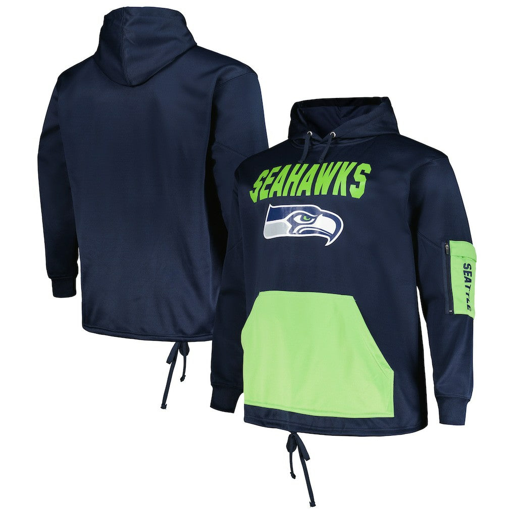 Fanatics Seattle Seahawks Big & Tall Pullover Hoodie College Navy