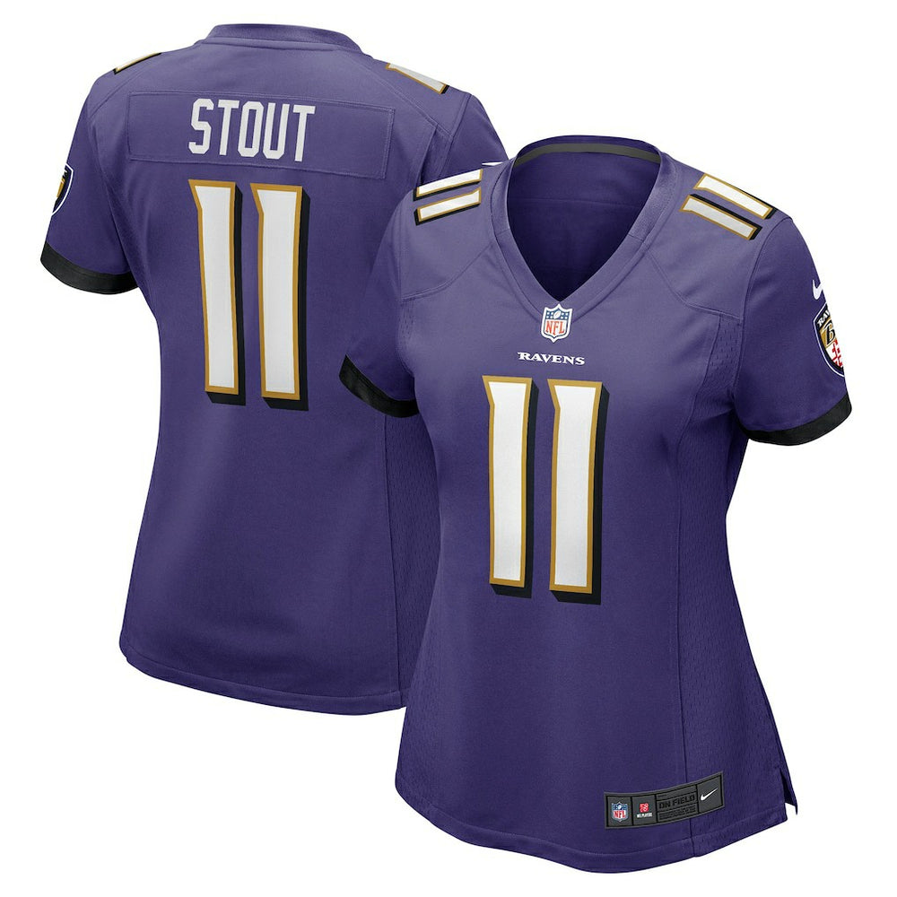 Nike Jordan Stout Baltimore Ravens Women's Player Game Jersey Purple