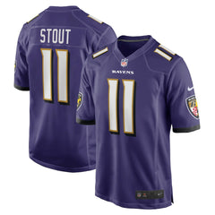 Nike Jordan Stout Baltimore Ravens Player Game Jersey Purple