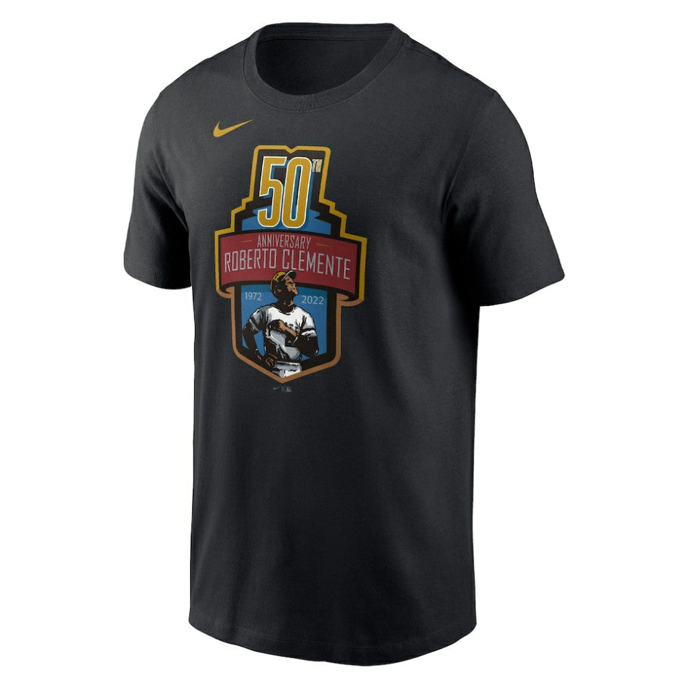 Roberto Clemente Pittsburgh Pirates Nike 50th Anniversary Commemorative T-Shirt - Black - Nike Discount