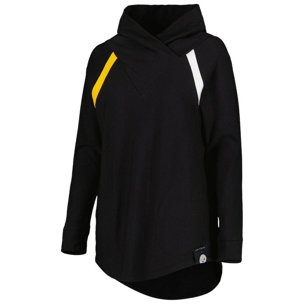 Pittsburgh Steelers KIYA TOMLIN Women's Tri-Blend Raglan Pullover Sweatshirt Black
