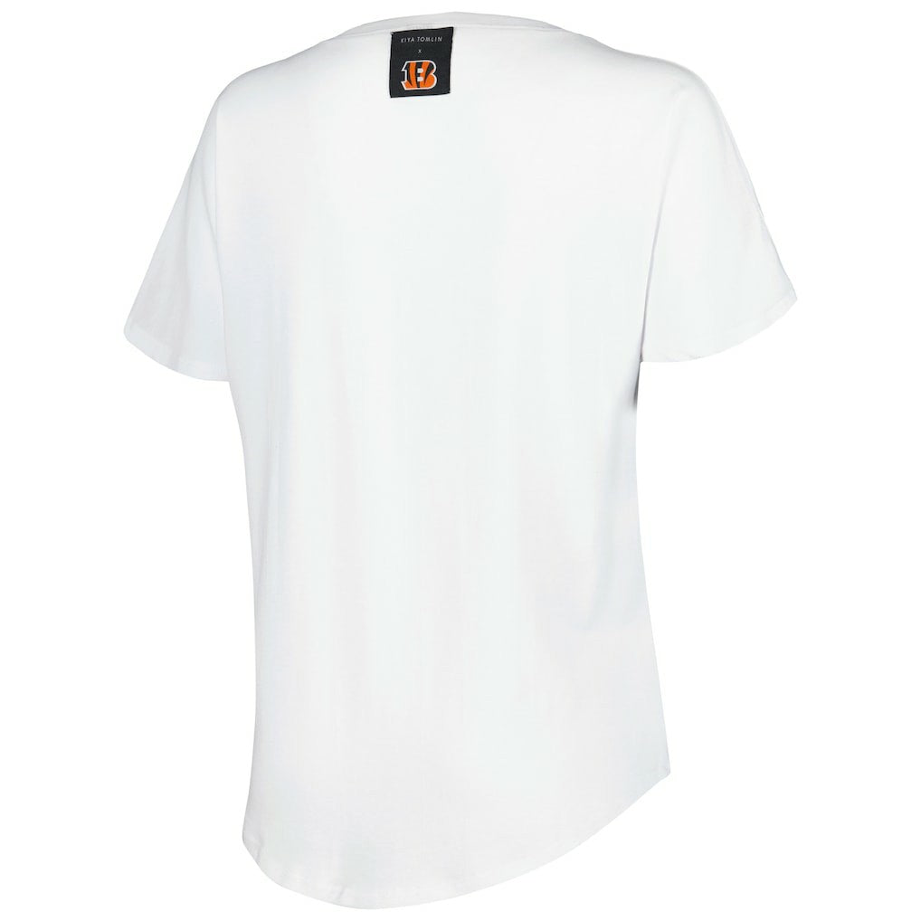 Cincinnati Bengals KIYA TOMLIN Women's V-Neck T-Shirt White