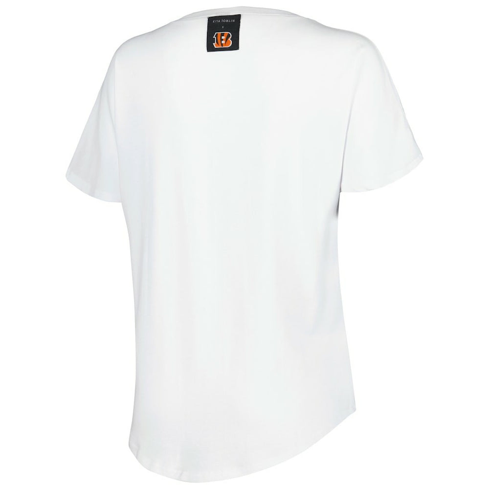 Cincinnati Bengals KIYA TOMLIN Women's V-Neck T-Shirt White