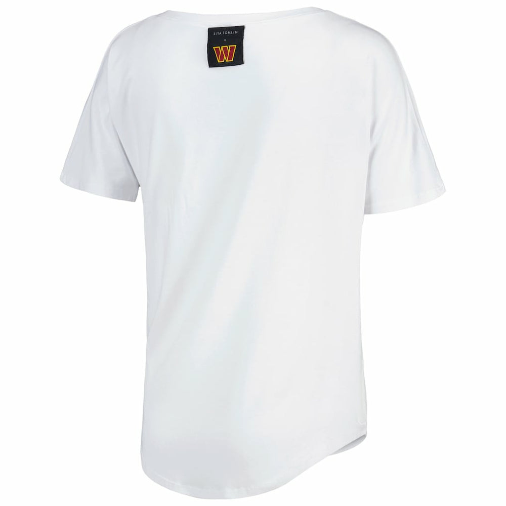 Washington Commanders KIYA TOMLIN Women's V-Neck T-Shirt White