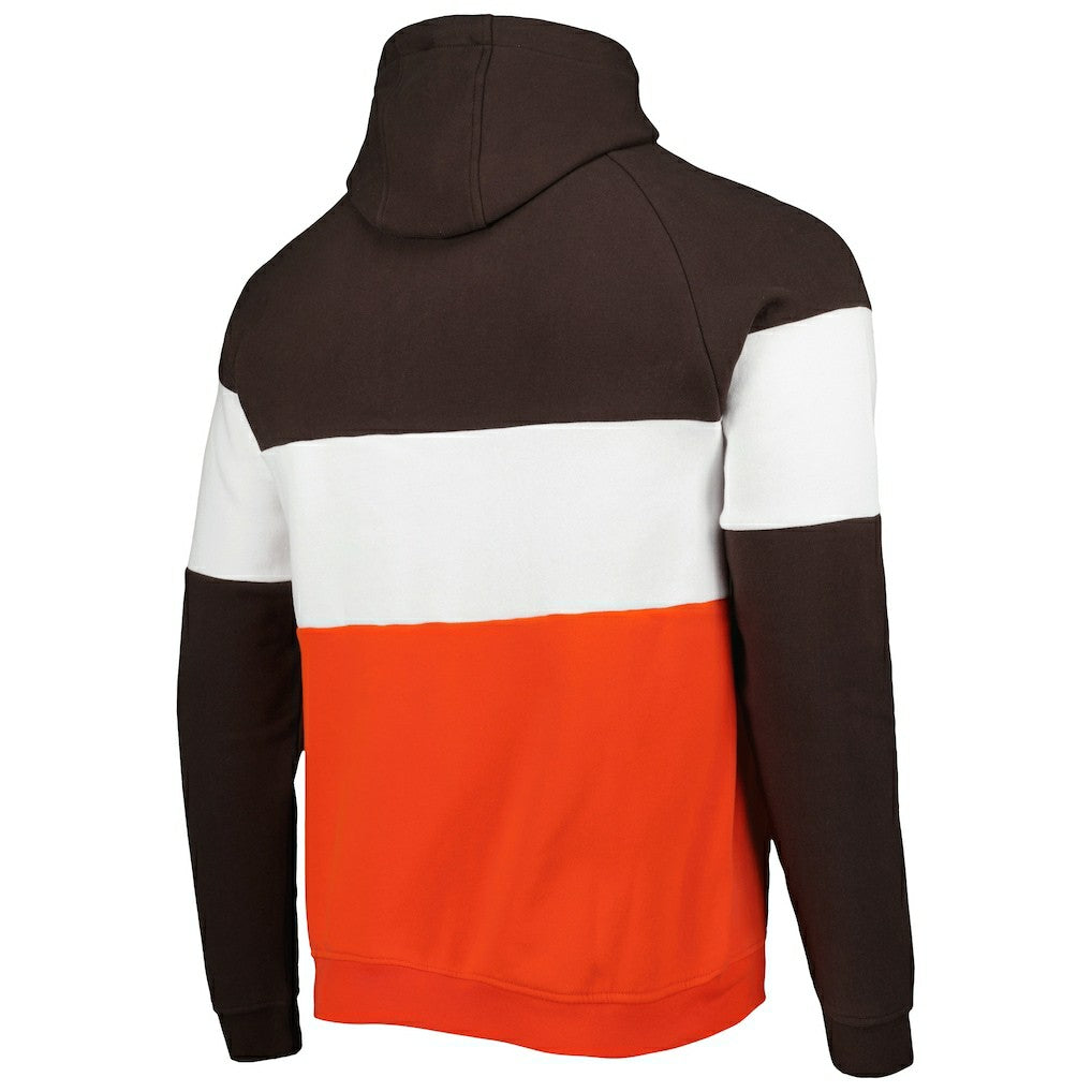Cleveland Browns New Era Colorblock Current Pullover Hoodie Orange