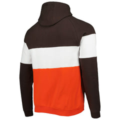 Cleveland Browns New Era Colorblock Current Pullover Hoodie Orange