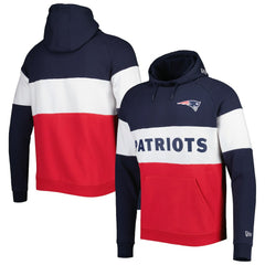 New England Patriots New Era Colorblock Current Pullover Hoodie Red