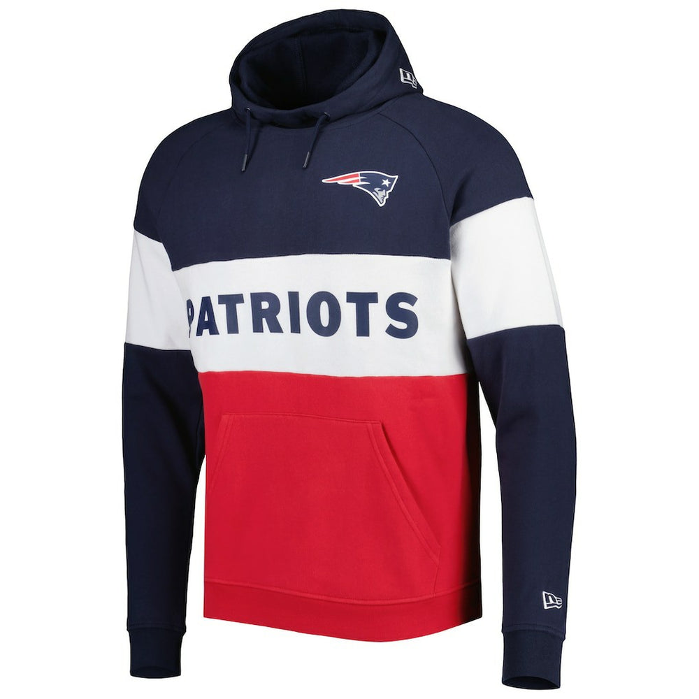 New England Patriots New Era Colorblock Current Pullover Hoodie Red