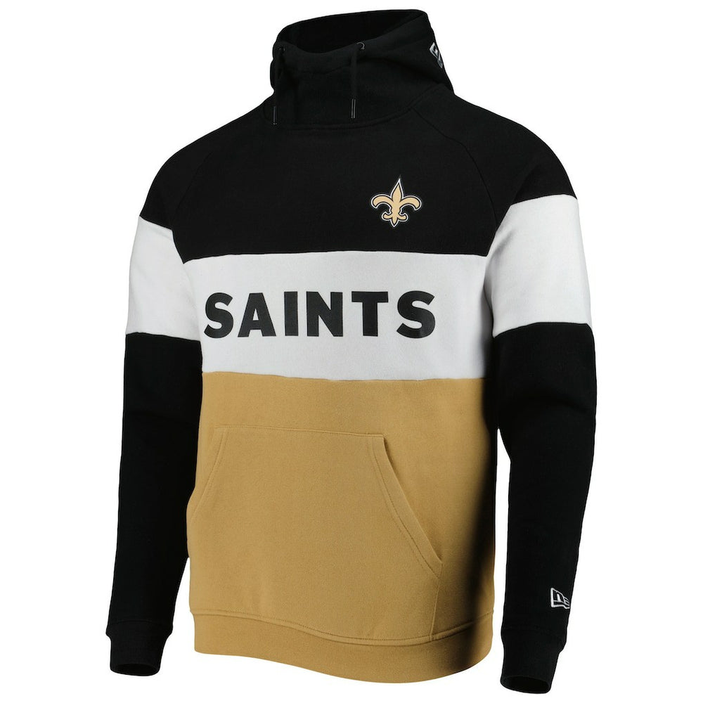 New Orleans Saints New Era Colorblock Current Pullover Hoodie Gold/Black