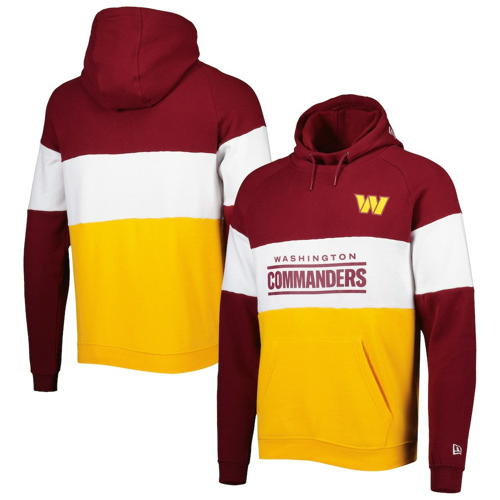 Washington Commanders New Era Colorblock Current Pullover Hoodie Gold