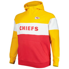Kansas City Chiefs New Era Big & Tall Current Team Colorblock Fleece Raglan Pullover Hoodie Gold/Red