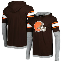 Cleveland Browns New Era Long Sleeve Hoodie T-Shirt Brown
