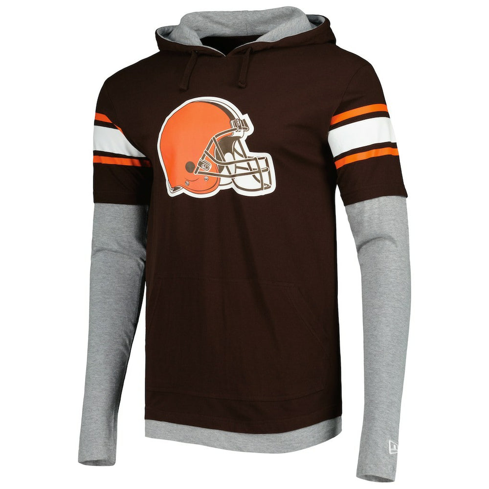 Cleveland Browns New Era Long Sleeve Hoodie T-Shirt Brown
