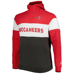 Tampa Bay Buccaneers New Era Big & Tall Current Colorblock Raglan Fleece Pullover Hoodie Heather Charcoal/Black