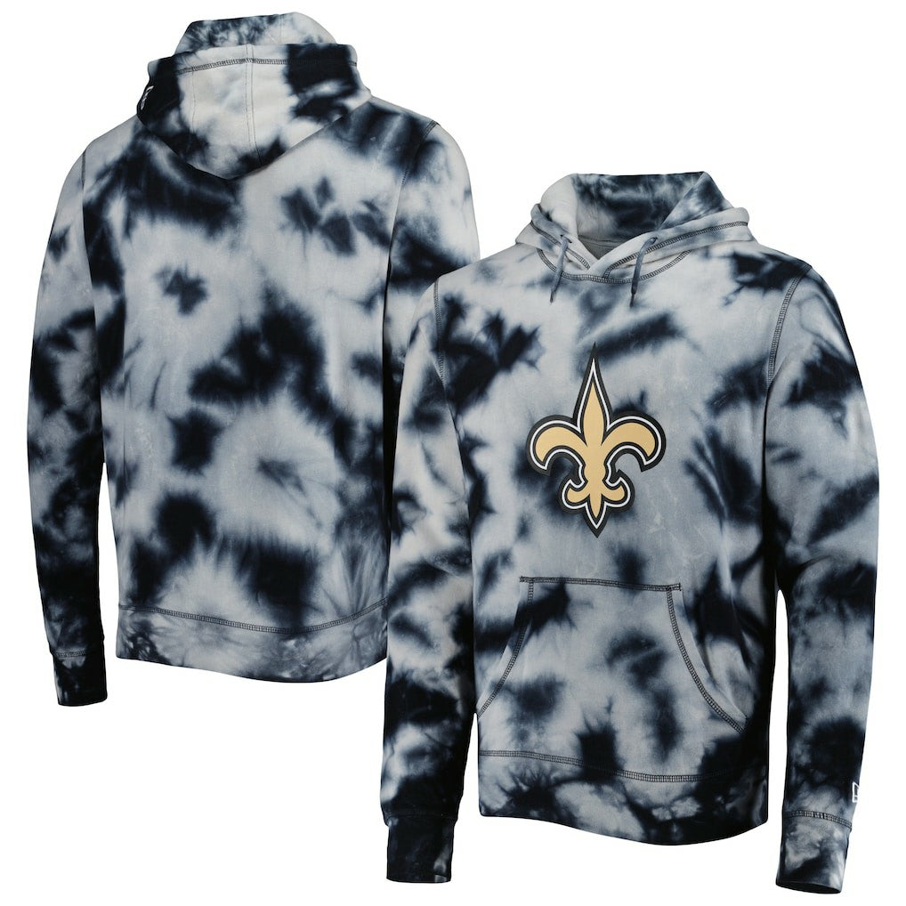 New Orleans Saints New Era Team Tie-Dye Pullover Hoodie Black