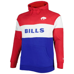 Buffalo Bills New Era Big & Tall Throwback Colorblock Fleece Raglan Pullover Hoodie Red/Royal