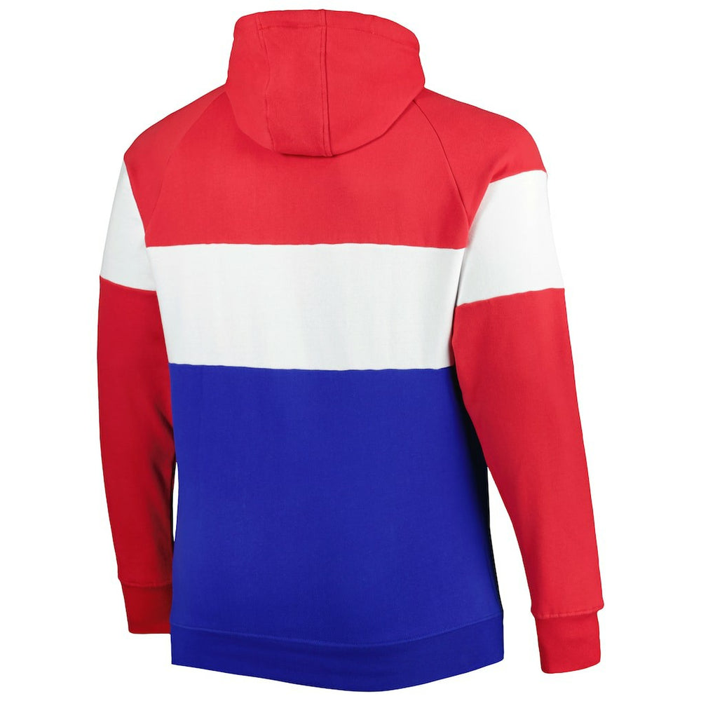 Buffalo Bills New Era Big & Tall Throwback Colorblock Fleece Raglan Pullover Hoodie Red/Royal
