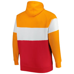 Tampa Bay Buccaneers New Era Big & Tall Throwback Colorblock Fleece Raglan Pullover Hoodie Orange/Red