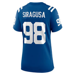 Nike Tony Siragusa Indianapolis Colts Women's Game Retired Player Jersey Royal