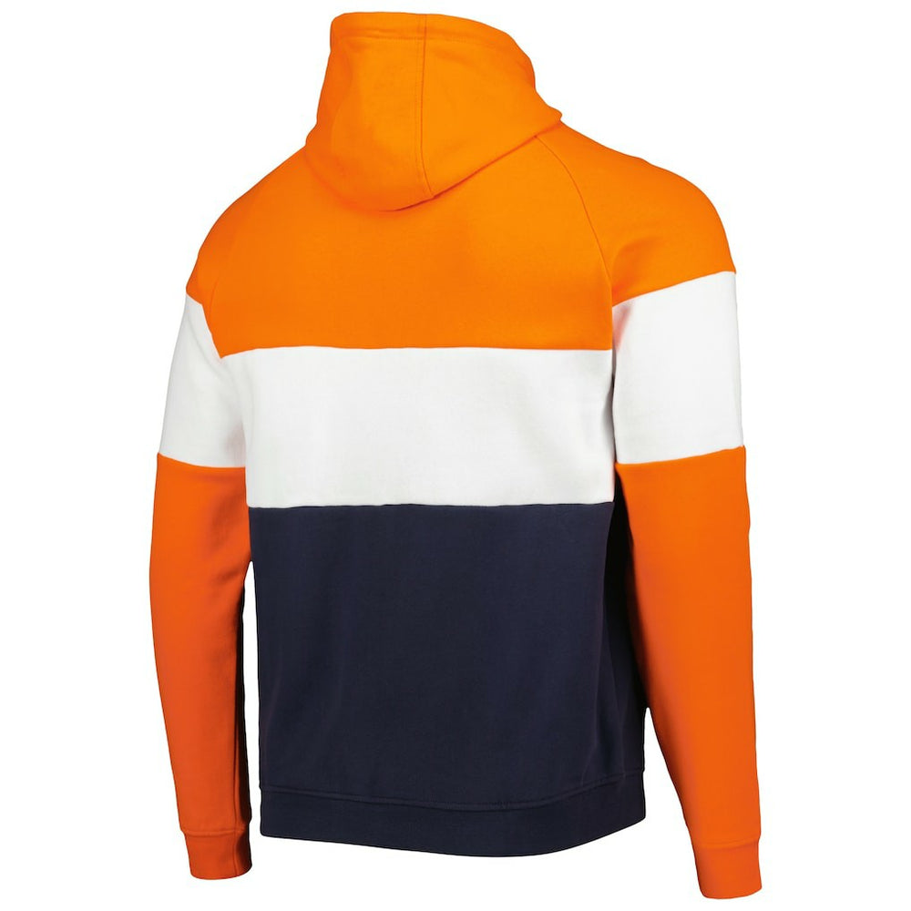 Chicago Bears New Era Colorblock Throwback Pullover Hoodie Navy/Orange