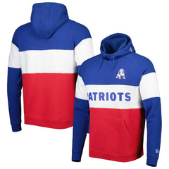 New England Patriots New Era Colorblock Throwback Pullover Hoodie Red/Royal