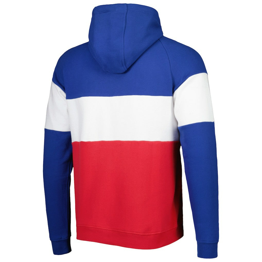 New England Patriots New Era Colorblock Throwback Pullover Hoodie Red/Royal