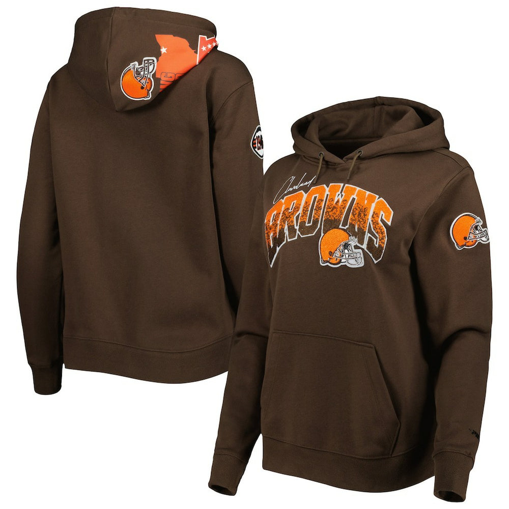 Cleveland Browns Pro Standard Women's Local Patch Pullover Hoodie Brown