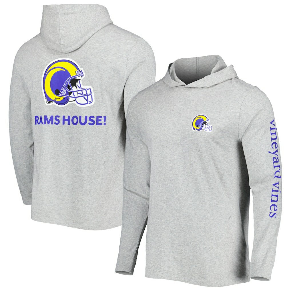 Los Angeles Rams Vineyard Vines Local Long Sleeve Hoodie T-Shirt Heathered Gray