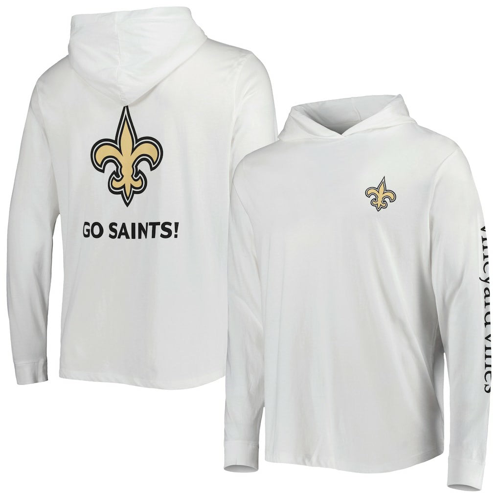 New Orleans Saints Vineyard Vines Local Long Sleeve Hoodie T-Shirt White