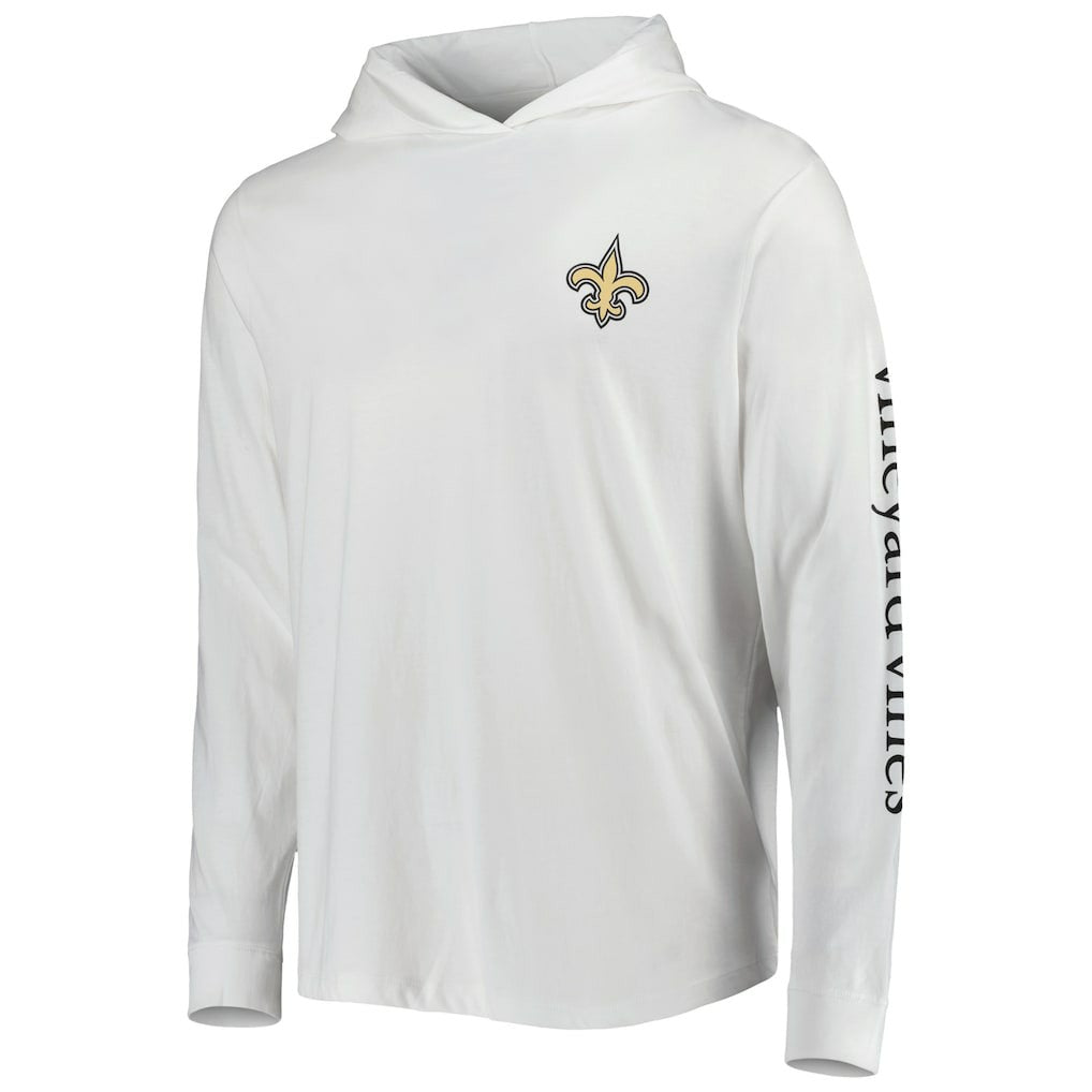 New Orleans Saints Vineyard Vines Local Long Sleeve Hoodie T-Shirt White