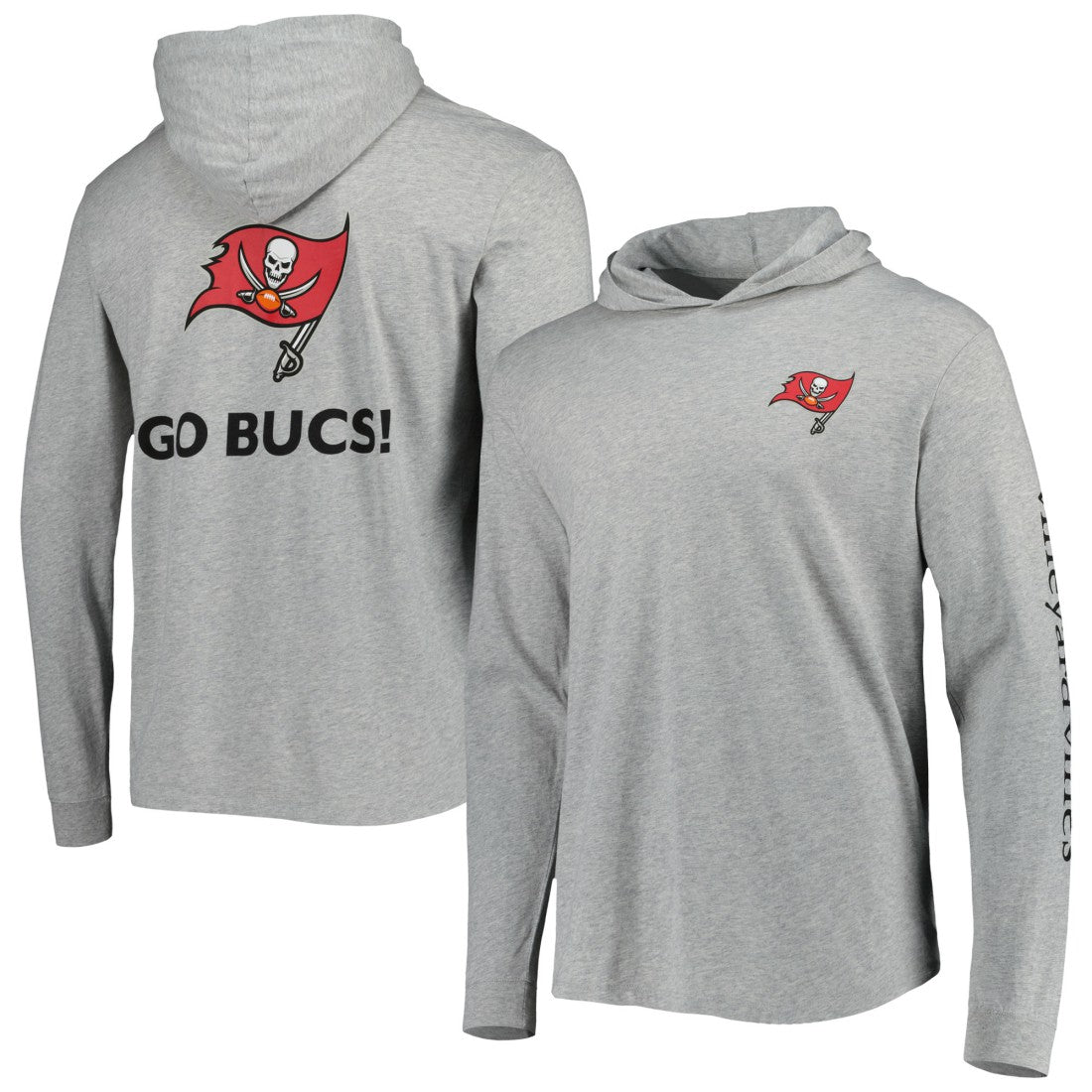 Tampa Bay Buccaneers Vineyard Vines Local Long Sleeve Hoodie T-Shirt Heathered Gray