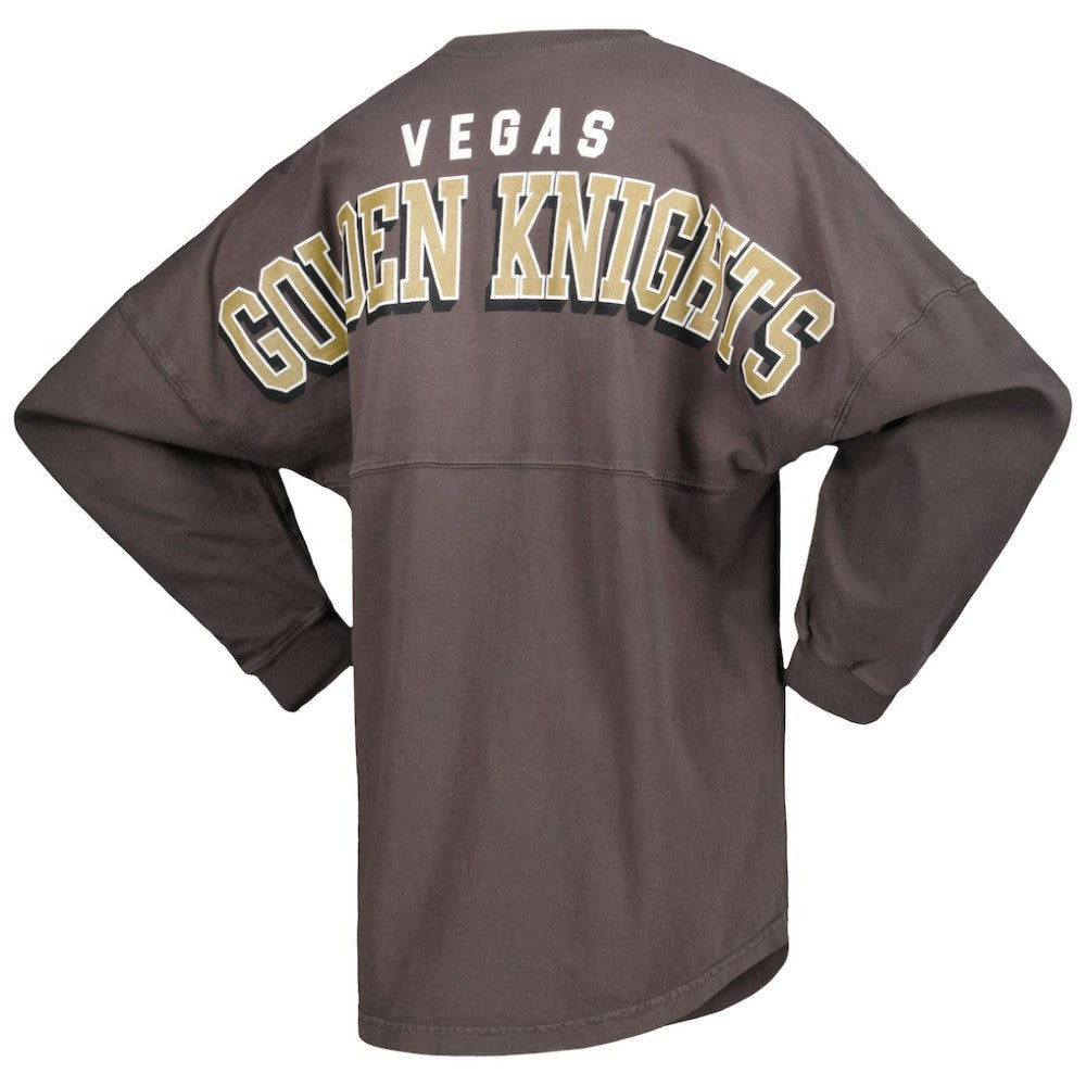 Vegas Golden Knights Fanatics Women's Spirit Lace-Up V-Neck Long Sleeve Jersey T-Shirt - Charcoal - NHL 4974038