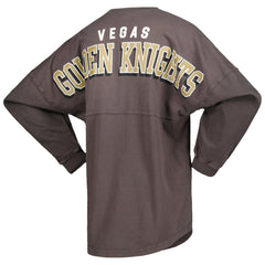 Vegas Golden Knights Fanatics Women's Spirit Lace-Up V-Neck Long Sleeve Jersey T-Shirt - Charcoal - NHL 4974038