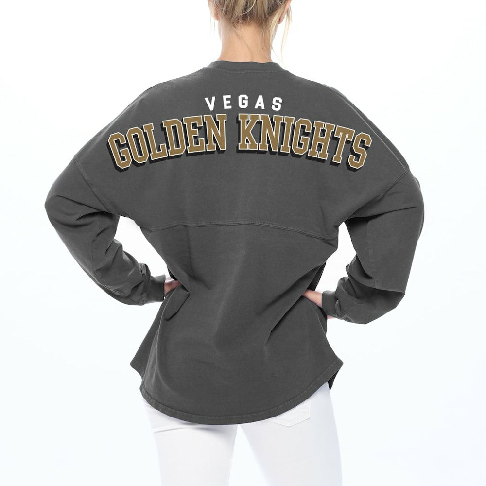 Vegas Golden Knights Fanatics Women's Spirit Lace-Up V-Neck Long Sleeve Jersey T-Shirt - Charcoal - NHL 4974038